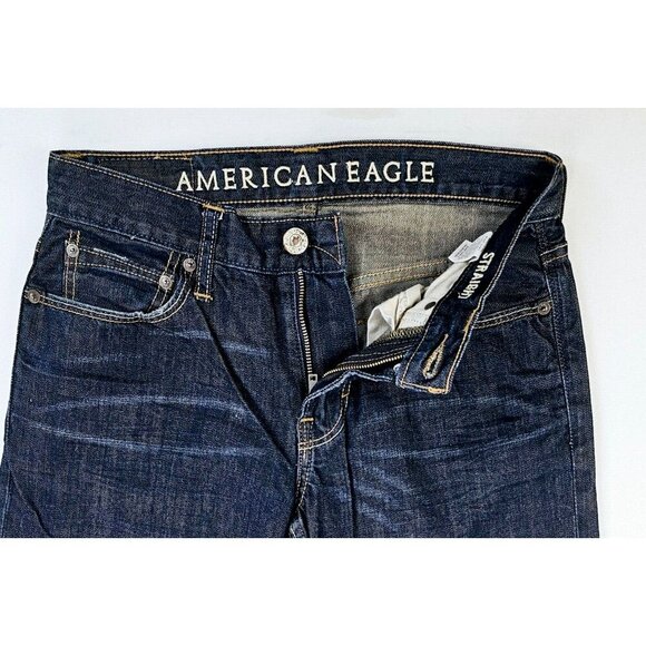 American Eagle Outfitters Size 28X30 Men's Straight Blue Denim 5 Pocket Jeans - Picture 7 of 10